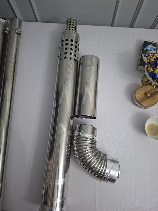 Дымоход с коленом для котла