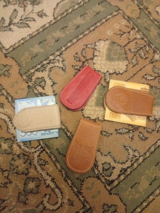 Зажим для денег кожаный