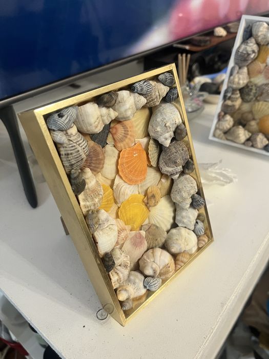 Tablou decorativ handmade cu scoici naturale – tematică marină