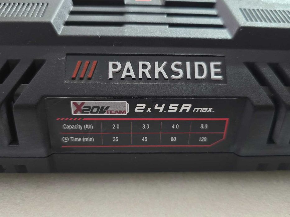 Incarcator dublu rapid Parkside PDSLG 20 B1 20V mufa EU 2 pini 2x4.5A IAN 497645