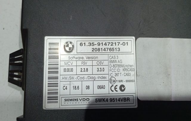 Modul confort CAS 9147217-01 BMW X6 E71/E72 [2008 - 2012]