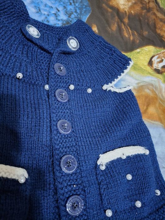 Вязаный костюм для девочки 3-5 лет