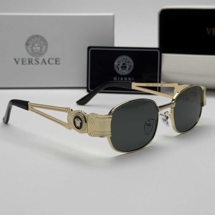 Унисекс слънчеви очила  Gold Medusa Vintage Edition UV400 CE Златни очила Метални