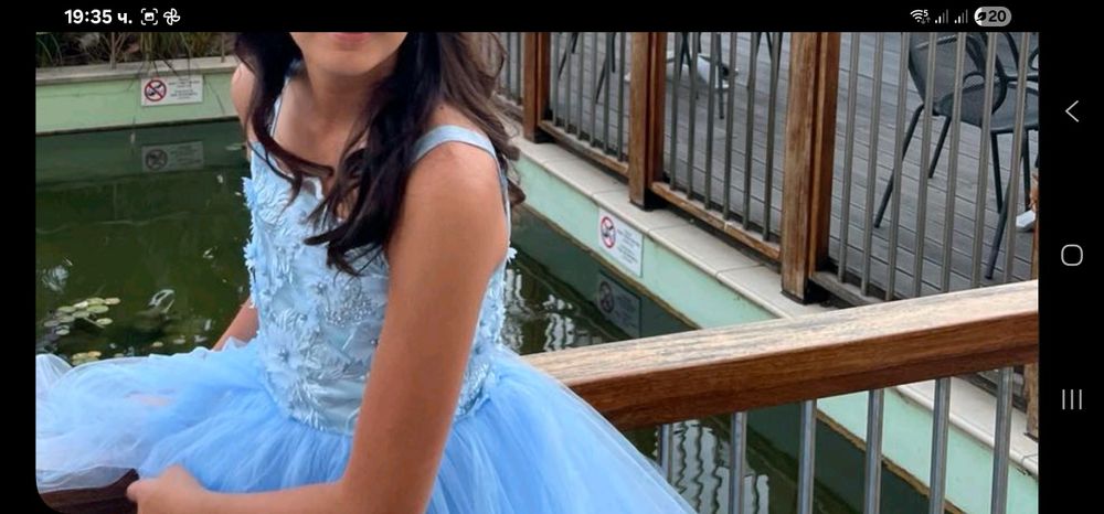 Официална дълга детска рокля - шита по поръчка