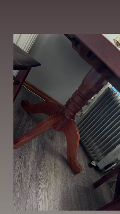 Стол и 4 стула из чинары. Овальный