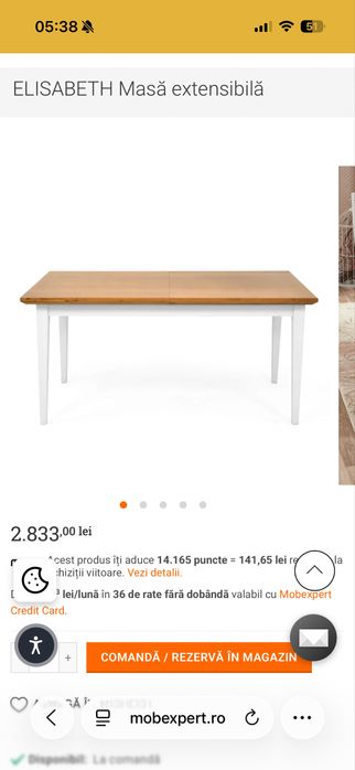 Masa si scaune dining  seria Elisabeth Mobexpert