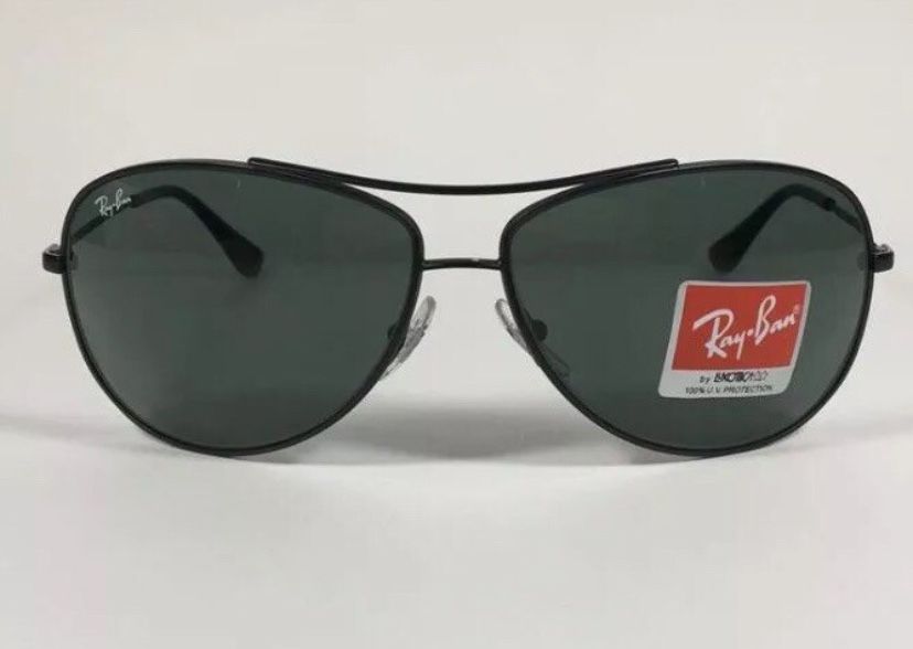 Rayban Aviator Matte Black Classic Green