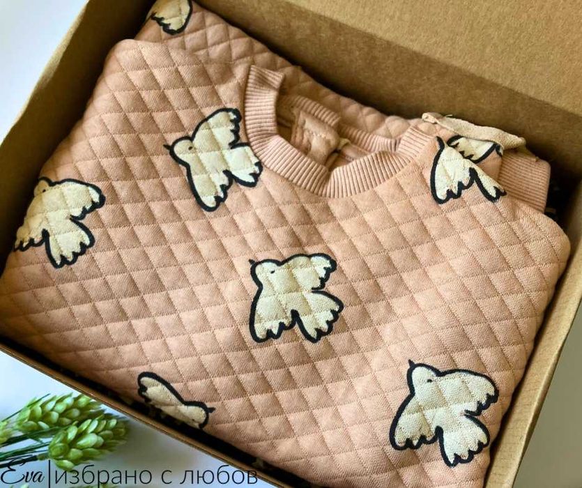 Подаръчна кутия “Птици” за: момче, момиче, унисекс, размер 9-12 месеца