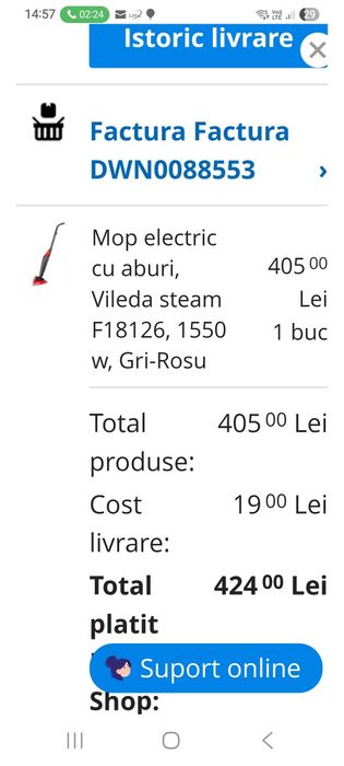 Mop electric cu aburi, vileda