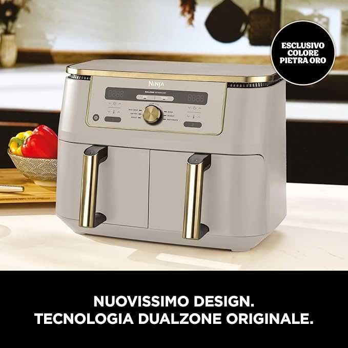 Ninja MAX Dual Zone - Friteuză cu aer dublă - Gătit fără ulei în 2 coșuri antiaderente