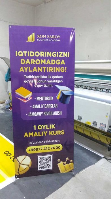 Pauk, X banner stend reklama Toshkent ichida