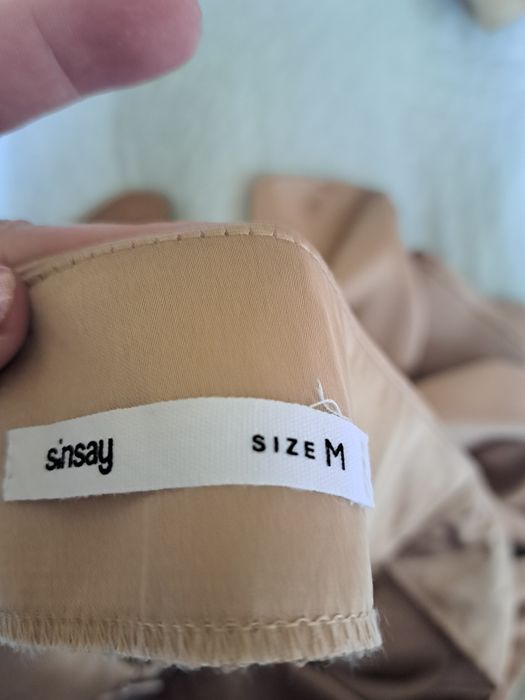 Superbă fustă damă saten bej/ auriu, Sinsay ( M)
