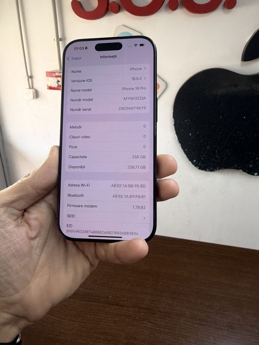 Vand Iphone 16 Pro 256Gb black