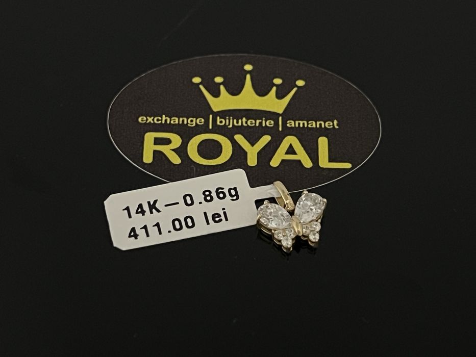 Bijuteria Royal CB : Pandantiv fluture aur 14K 0,86 grame