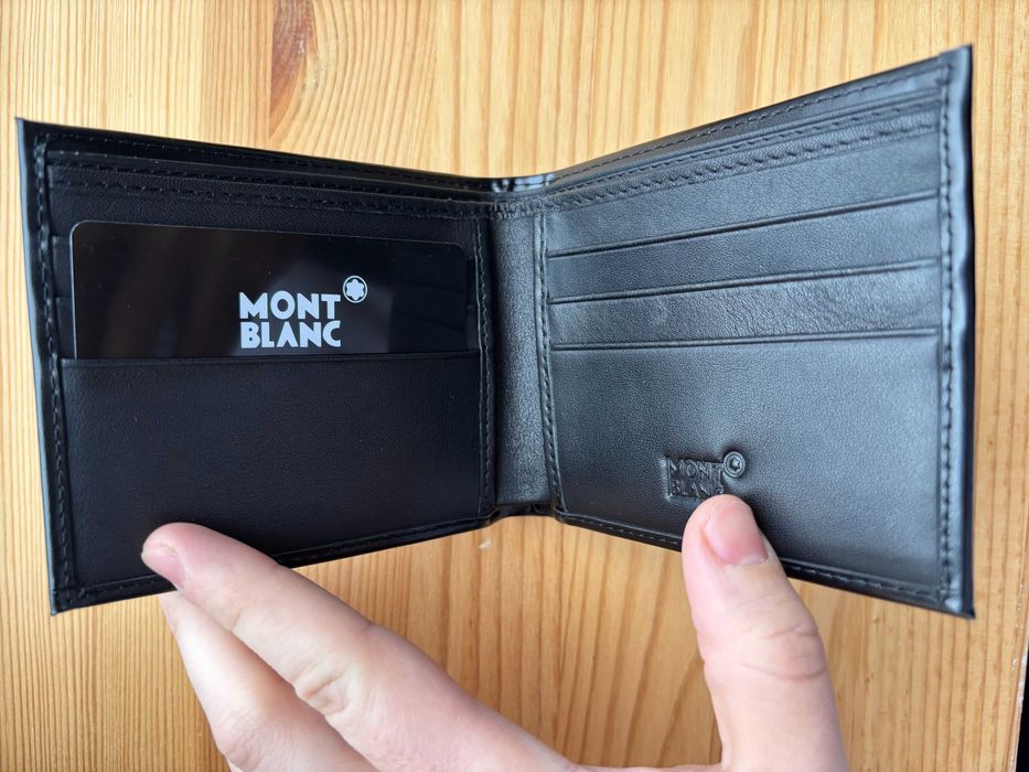 Portofel Montblanc barbatesc. Negru, piele naturala, Nou