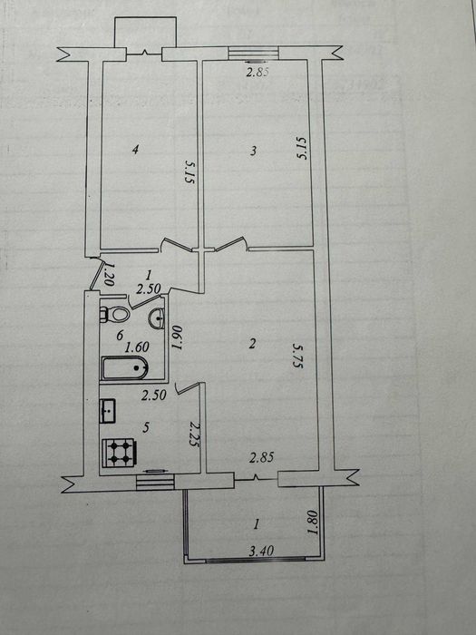 Продам квартиру, 3/2/5, Дархан, СК НБУ, Новомосковская, кирпич,66 метр