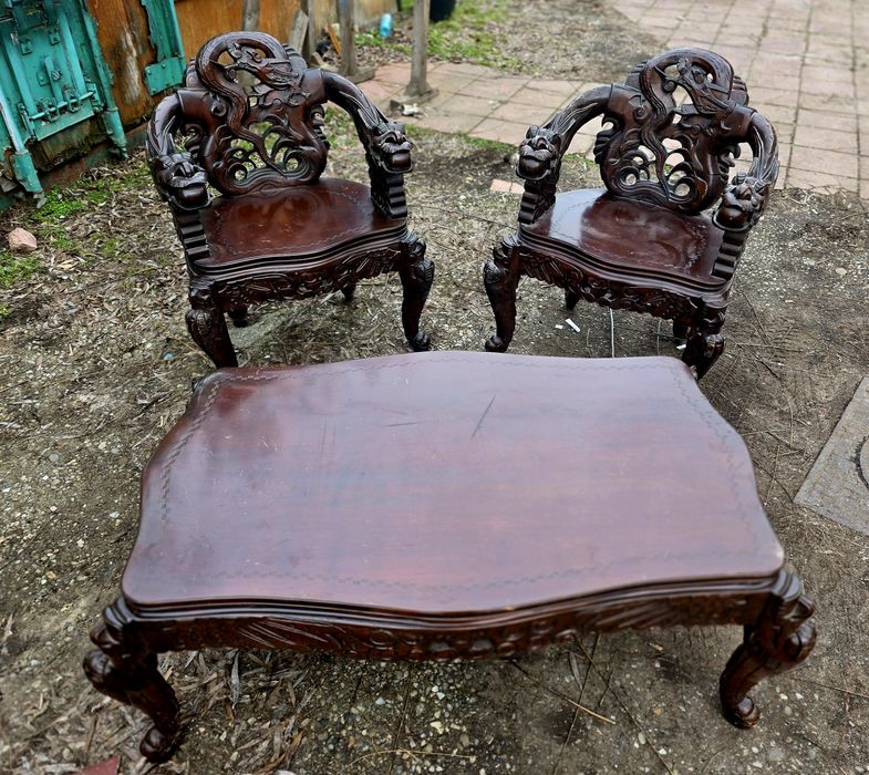 Set tetatet din lemn masiv