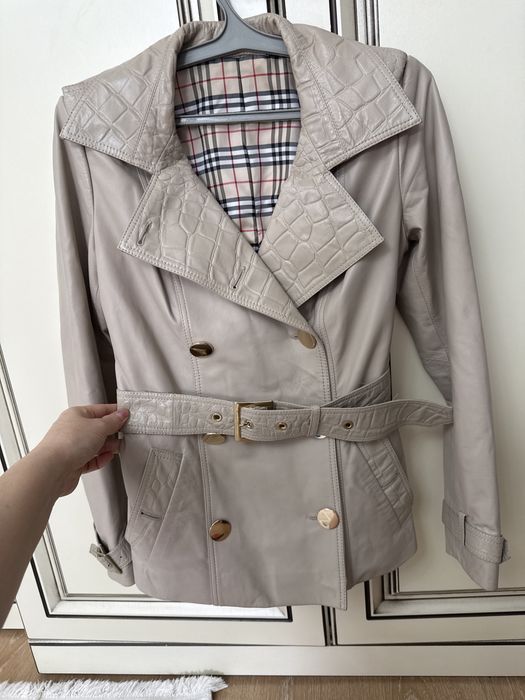 Кожаной женский пиджак