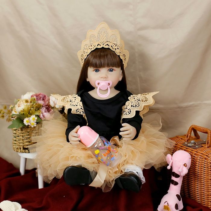 Реалистична бебе кукла Реборн (Reborn baby doll) с дължина 55 см, преродено бебе