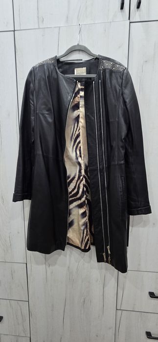 Натуральный кожаный плащ