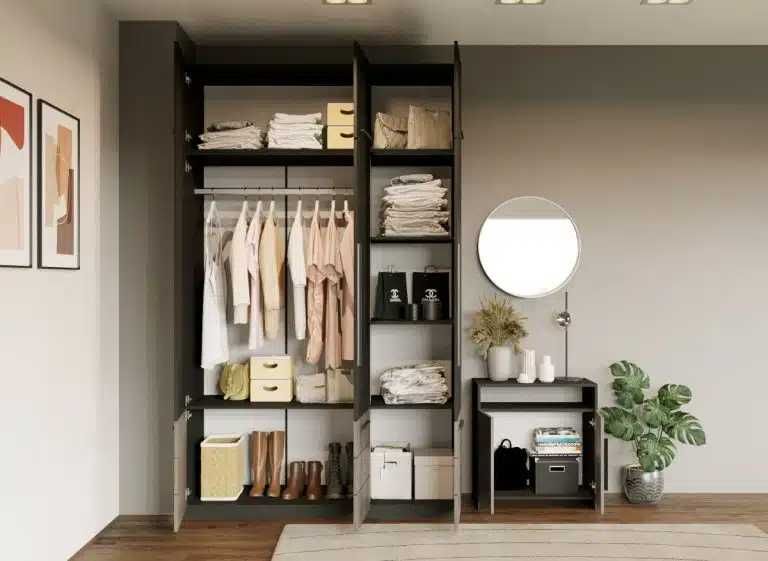 Set Mobila Dormitor Gri Noce C14 - Transport Gratuit in 4-10 zile