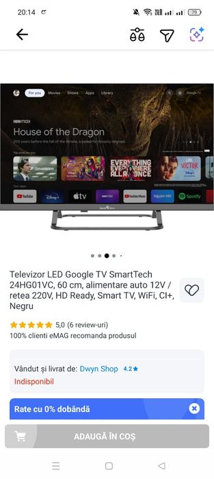 Smart TV camping nou, sigilat.