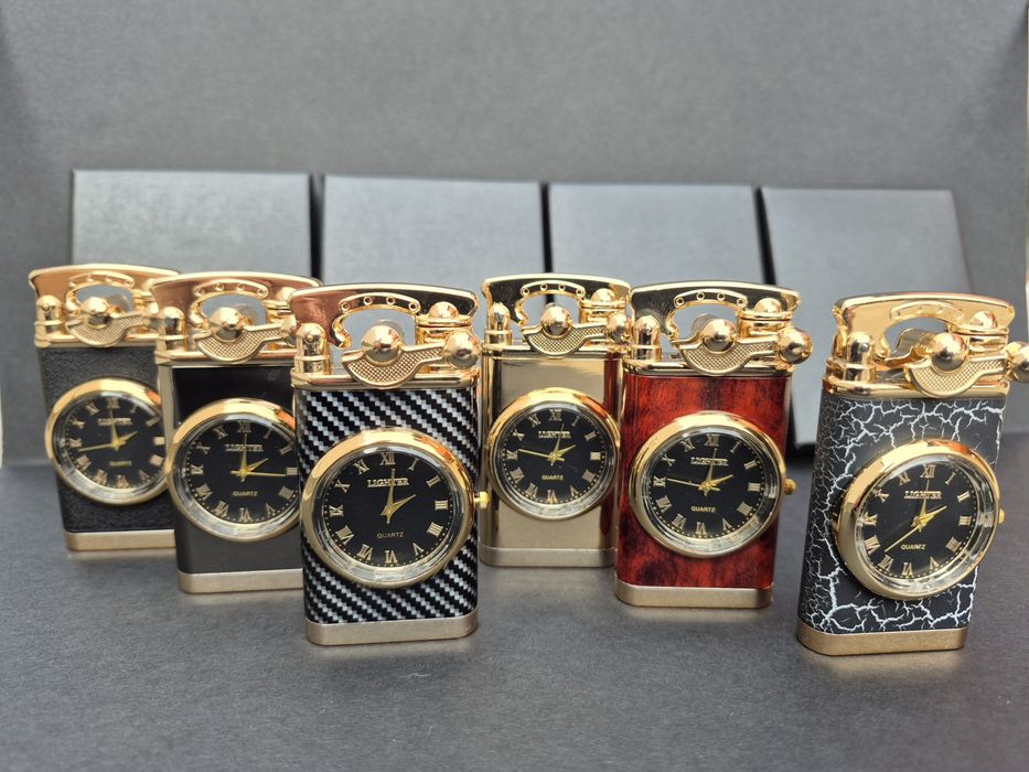 Запалка с часовник в подаръчна кутия,6 цвята