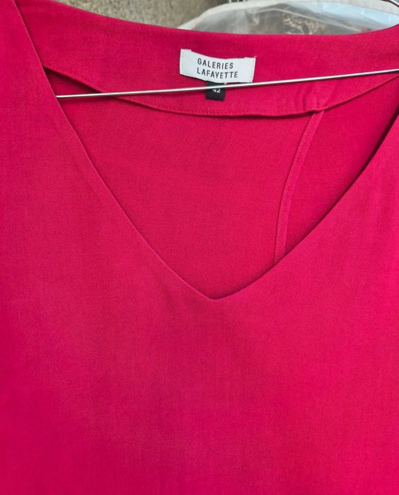 Vand bluza dama, rosu burgund, din vascoza naturala, 42, frantuzeasca