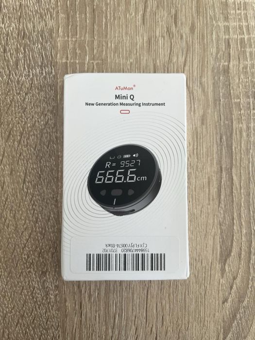 Кръгла рулетка с електронен дисплей, USB Type-C зареждане, Черен
