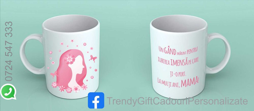 Cani personalizate pentru cadou 1-8 Martie