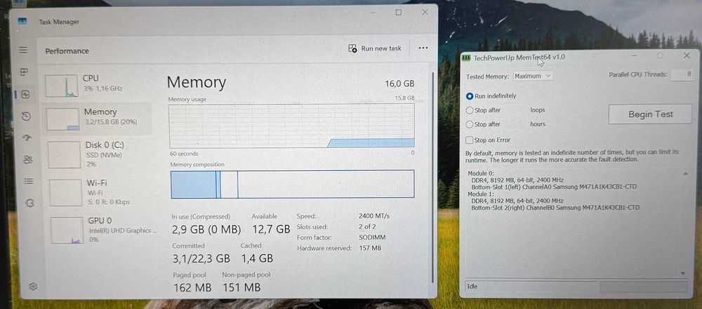 16 GB DDR4 Samsung M471A1K43CB1 - CTD, 2666 MHz (2 buc. 8 GB)