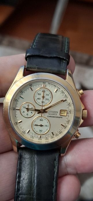 CITIZEN japan cu baterie și curea originală din piele.
