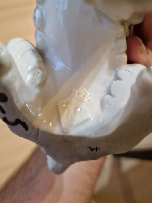 Уникална стара антикварна колекционерска керамична фигура куче лъв Фу