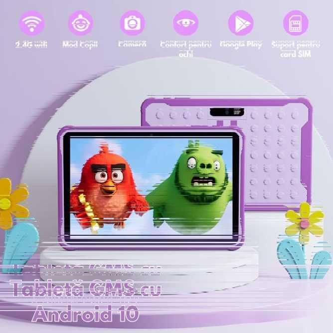 Tableta pentru copii de 7|10 inch, Android,  32|64 GB ROM Blue|Roz|Mov