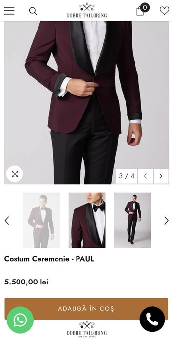 Costum Alberto Dobre Albastru Royal S-M 46 ca Nou!Pret achizitie 5000