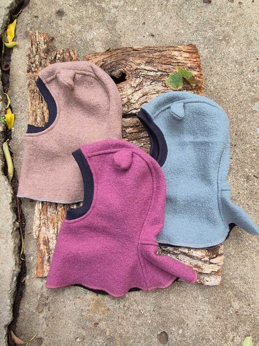 Cagula lana fiarta 1-4ani roz pudra iepuras