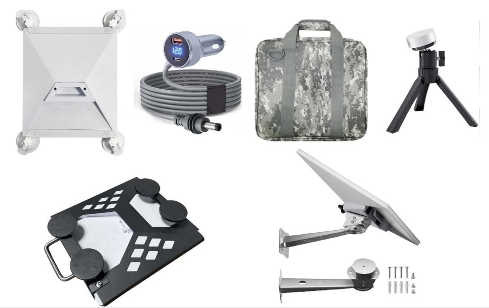 Starlink mini аксессуары. Кабель. Присоска. Прикуриватель.