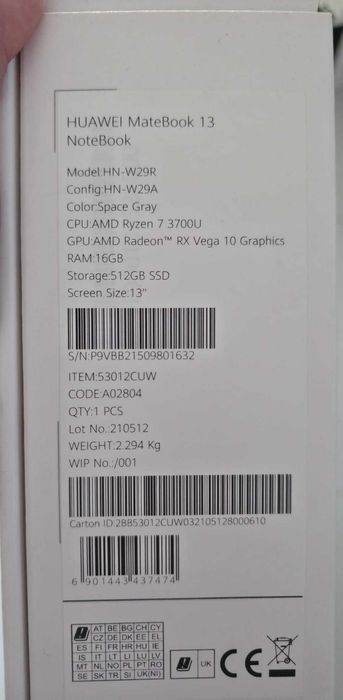 Laptop Huawei MateBook 13"