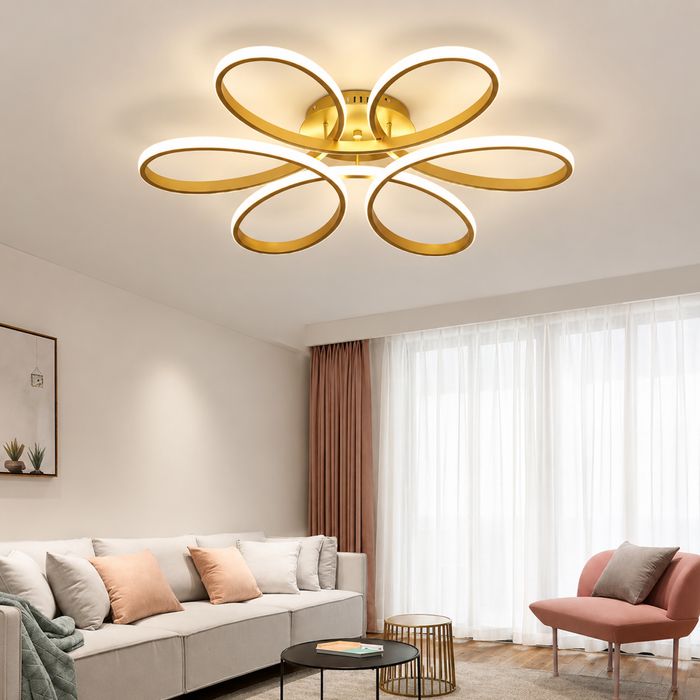 Елегантен таванен LED 65W -ЗЛАТИСТ КОРПУС