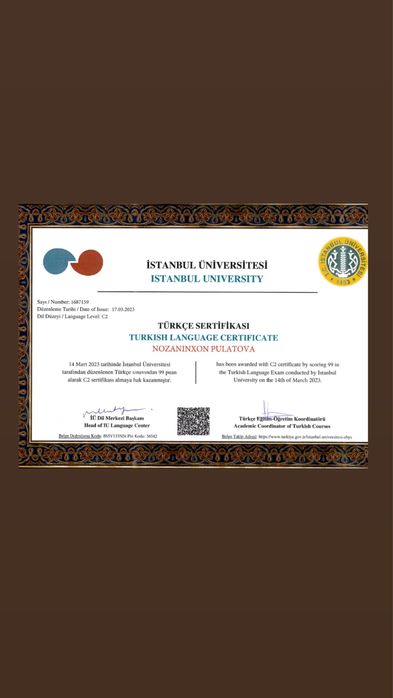 Профессиональная переводчица турецкого языка