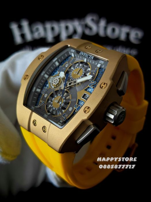 INVICTA Strada Yellow/Gold 47 mm, Инвикта нов мъжки часовник