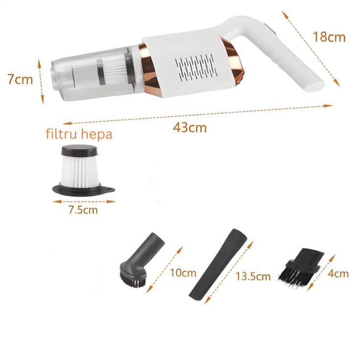 Aspirator auto fara fir 120w (puternic)