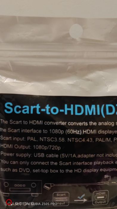 Scart to HDMI кабел-конвертор