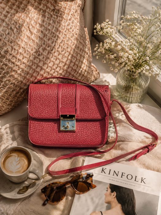 кожена дамска чанта Musette, естествена кожа