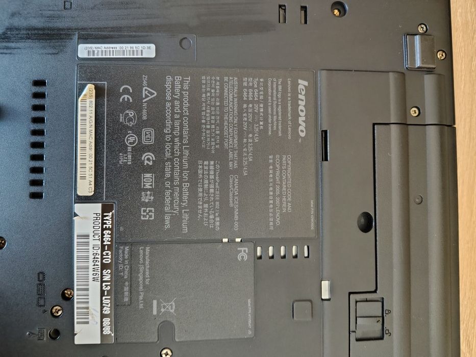 Vand leptop lenovo T61