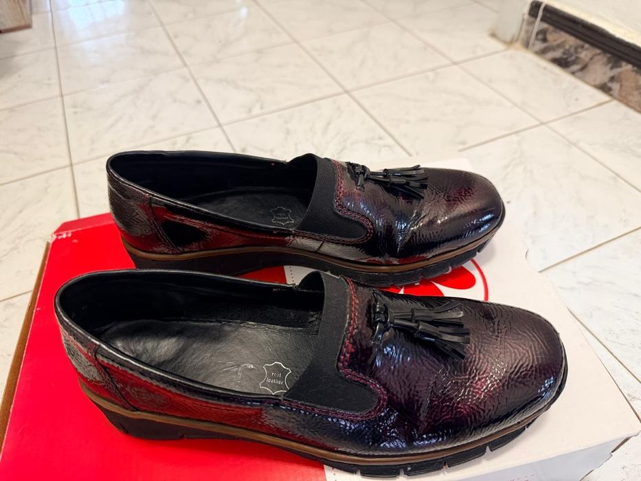 Обувки Rieker, цвят бордо