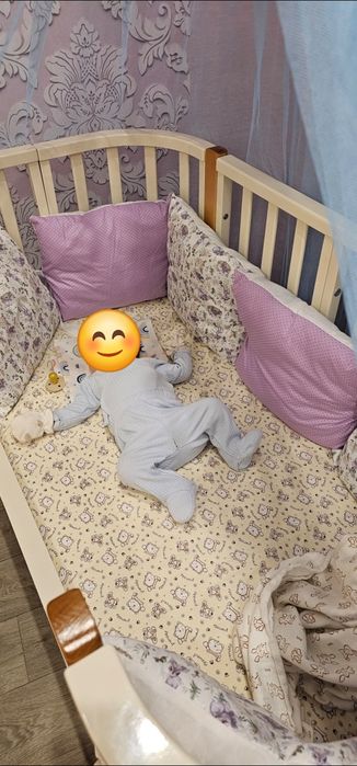 Кроватка  детская трансформер овальная