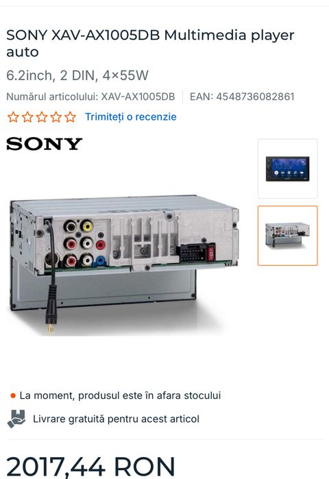 Navigatie Auto SONY XAV-AX1005DB, sigilat, EXTRA FULL