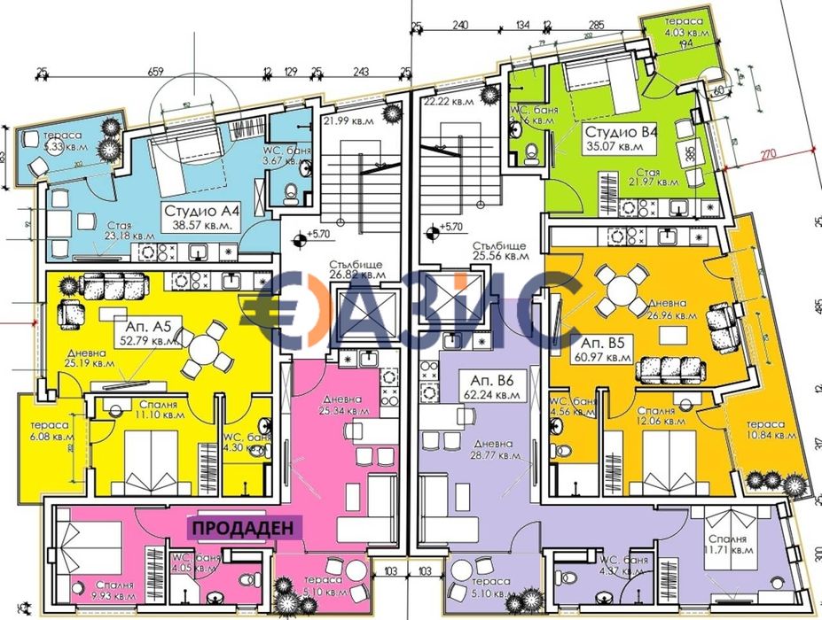 Продава се Едностаен апартамент в Созопол - 44 кв.м за 1355 €/кв.м - Снимка #13