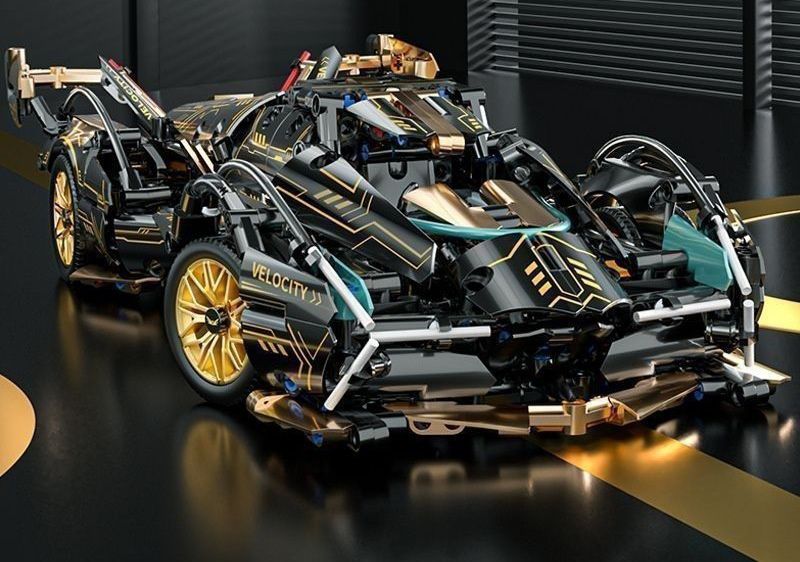 Lamborghini v12 vision car black gold
